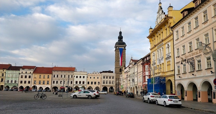 כיכר בעיר צ'סקה בודייוביצה, צ'כיה